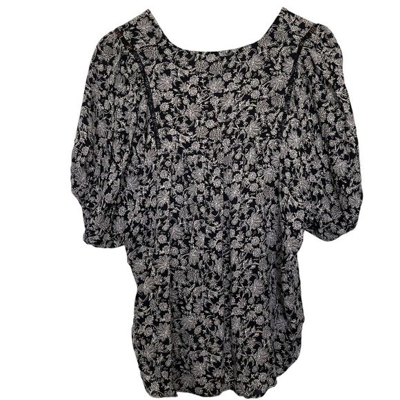 Maeve Anthropologie Top Floral Beth Bell Sleeve Top Boho Whimsigoth Size XS - Picture 2 of 5